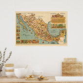 Pictografische kaart van Mexico Poster (Keuken)
