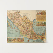 Pictografische kaart van Mexico Wandkleed (Voorkant (horizontaal))