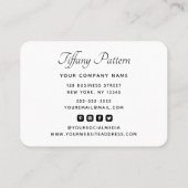 Pictogram Aangepaste Logo Foto Modern script socia Visitekaartje (Achterkant)