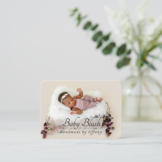 Pictogram Aangepaste Logo Foto Modern script socia Visitekaartje (Staand voorkant)