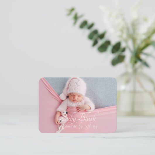 Pictogram Aangepaste Logo Foto Modern script socia Visitekaartje (Staand voorkant)