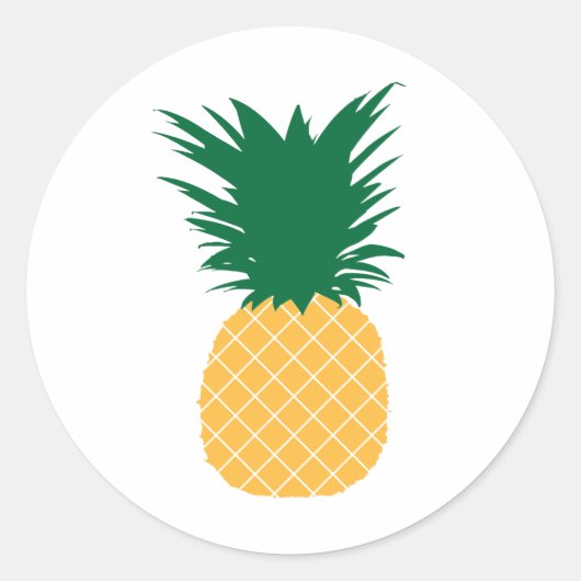 Pictogram ananas ronde sticker (Voorkant)