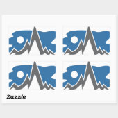 Pictogram bergketen rechthoekige sticker (Vel)