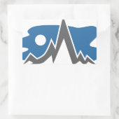 Pictogram bergketen rechthoekige sticker (Tas)