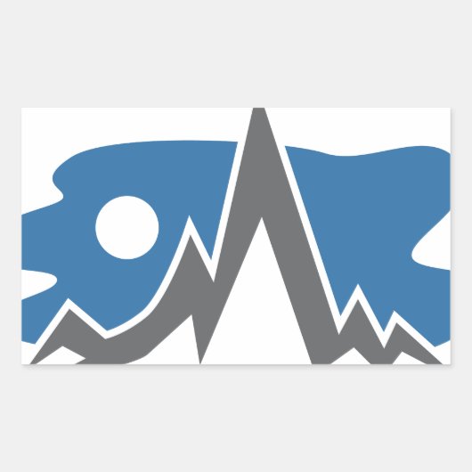 Pictogram bergketen rechthoekige sticker (Voorkant)