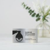 Pictogram Beveiligingscamera | metallische achterg Visitekaartje (Staand voorkant)