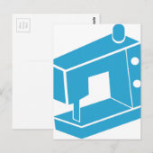 Pictogram blauw naaimachine briefkaart (Voorkant / Achterkant)