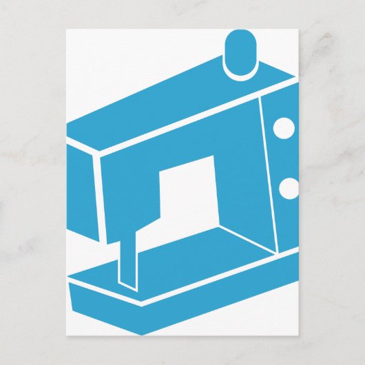 Pictogram blauw naaimachine briefkaart (Voorkant)
