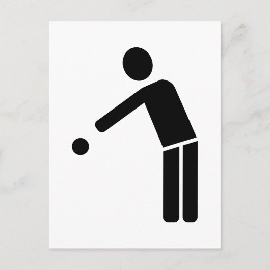 Pictogram Boule Petanque-speler Briefkaart (Voorkant)