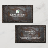 Pictogram bouwhuis  Rusty Metal Framed Visitekaartje (Voorkant / Achterkant)