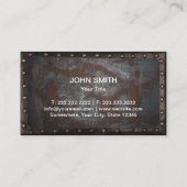 Pictogram bouwhuis  Rusty Metal Framed Visitekaartje (Achterkant)