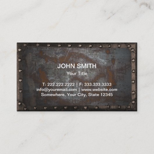 Pictogram bouwhuis  Rusty Metal Framed Visitekaartje (Achterkant)