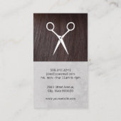 Pictogram Brunette Hair en Salon Scissors Visitekaartje (Achterkant)