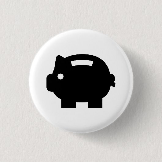 Pictogram-Button "Piggy Bank" Ronde Button 3,2 Cm (Voorkant)