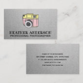 Pictogram Camera met handtekening Retro Visitekaartje (Voorkant / Achterkant)