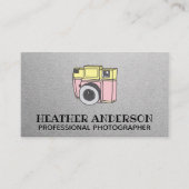 Pictogram Camera met handtekening Retro Visitekaartje (Voorkant)