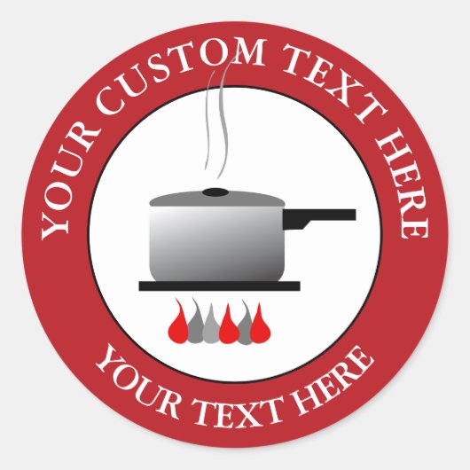 Pictogram Cooking Cooking Custom Text Logo Ronde Sticker (Voorkant)