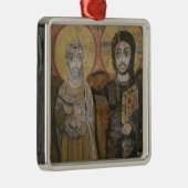Pictogram dat Abbott Mena met Christus afschildert Metalen Ornament (Rechts)