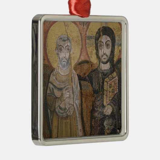 Pictogram dat Abbott Mena met Christus afschildert Metalen Ornament (Rechts)