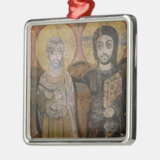 Pictogram dat Abbott Mena met Christus afschildert Metalen Ornament (Links)