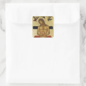 Pictogram dat Christus in de graftomaat toont Vierkante Sticker (Tas)
