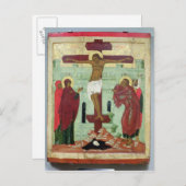 Pictogram dat de Crucifixatie met de Maagd toont Briefkaart (Voorkant / Achterkant)