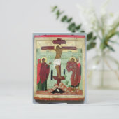 Pictogram dat de Crucifixatie met de Maagd toont Briefkaart (Staand voorkant)