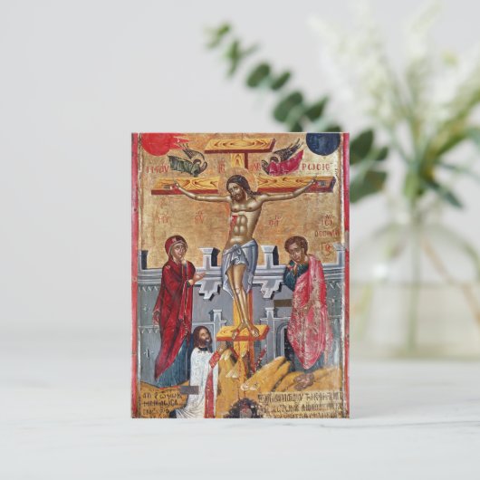 Pictogram dat de Crucifixion, 1520 afgeeft Briefkaart (Staand voorkant)