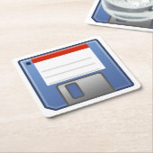 Pictogram diskettestation kartonnen onderzetters (Schuin)