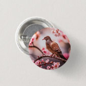 Pictogram: duif ronde button 3,2 cm (Voorkant /achterkant)