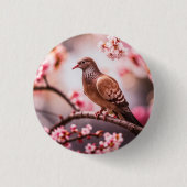 Pictogram: duif ronde button 3,2 cm (Voorkant)