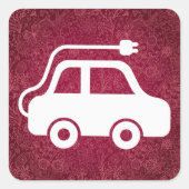 Pictogram elektrische auto's vierkante sticker (Voorkant)