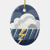 Pictogram Ernstig Storm Keramisch Ornament (Voorkant)