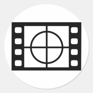 pictogram Filmstart Ronde Sticker