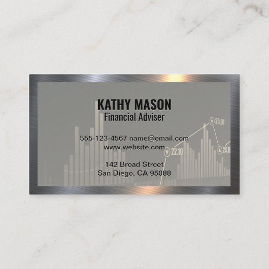 Pictogram financiële grafiek visitekaartje (Achterkant)