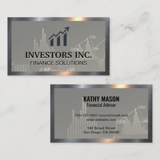 Pictogram financiële grafiek visitekaartje (Voorkant / Achterkant)
