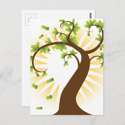 pictogram Financiële groei geldbomen Briefkaart (Voorkant / Achterkant)