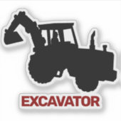 Pictogram graafmachine sticker (Voorkant)