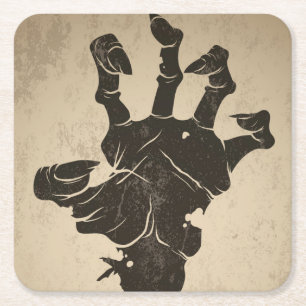 pictogram Halloween - Zombie Hand Kartonnen Onderzetters
