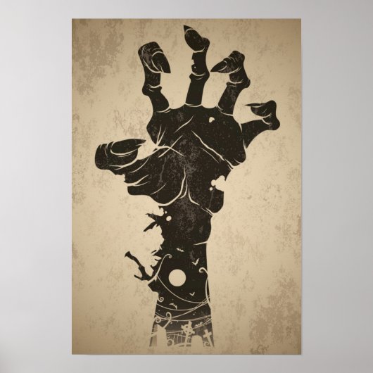  pictogram Halloween - Zombie Hand Poster (Voorkant)