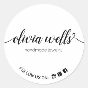 Pictogram Handgeschreven script Typografie Sociale Ronde Sticker