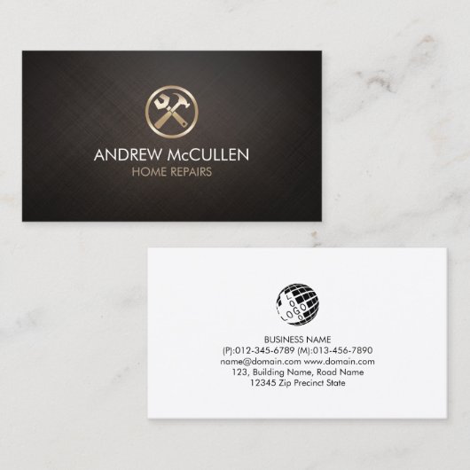 Pictogram Home Repareert Handyman Tools Visitekaartje (Voorkant / Achterkant)