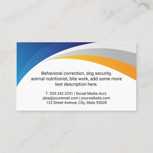 Pictogram honden | Dieropleiding Visitekaartje (Achterkant)