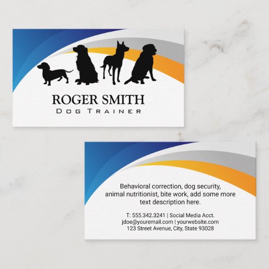 Pictogram honden | Dieropleiding Visitekaartje (Voorkant / Achterkant)
