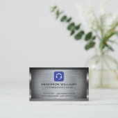 Pictogram hoofdset | Metalen achtergrond Visitekaartje (Staand voorkant)