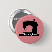 Pictogram/Jouw tekst naaimachine Ronde Button 5,7 Cm (Voorkant /achterkant)