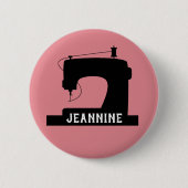 Pictogram/Jouw tekst naaimachine Ronde Button 5,7 Cm (Voorkant)