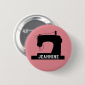 Pictogram/Jouw tekst naaimachine Ronde Button 5,7 Cm (Voorkant /achterkant)