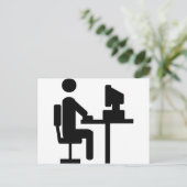 pictogram kantoorarbeider briefkaart (Staand voorkant)