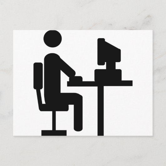 pictogram kantoorarbeider briefkaart (Voorkant)